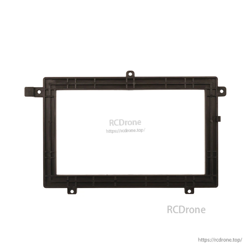 Black replacement screen bracket frame for TX16S MK3, straight-on view with mounting ears