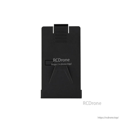 Black TX16S MKII transmitter battery door shown with RCdrone watermark, latch tab and rear panel details