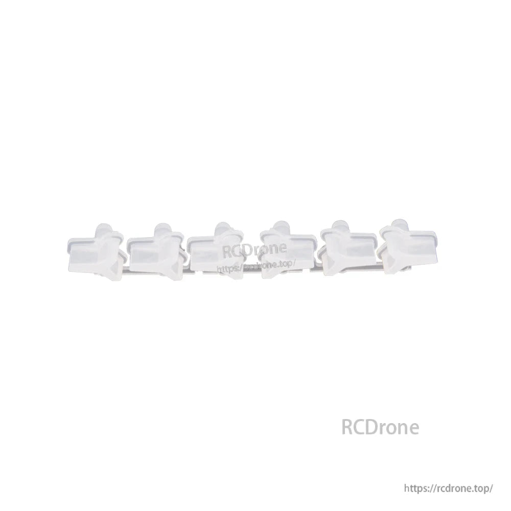 TX16S replacement 6-position buttons set, six white plastic switch caps aligned side by side