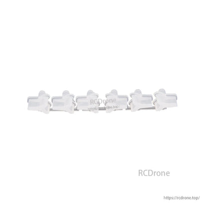 TX16S replacement 6-position buttons set, six white plastic switch caps aligned side by side