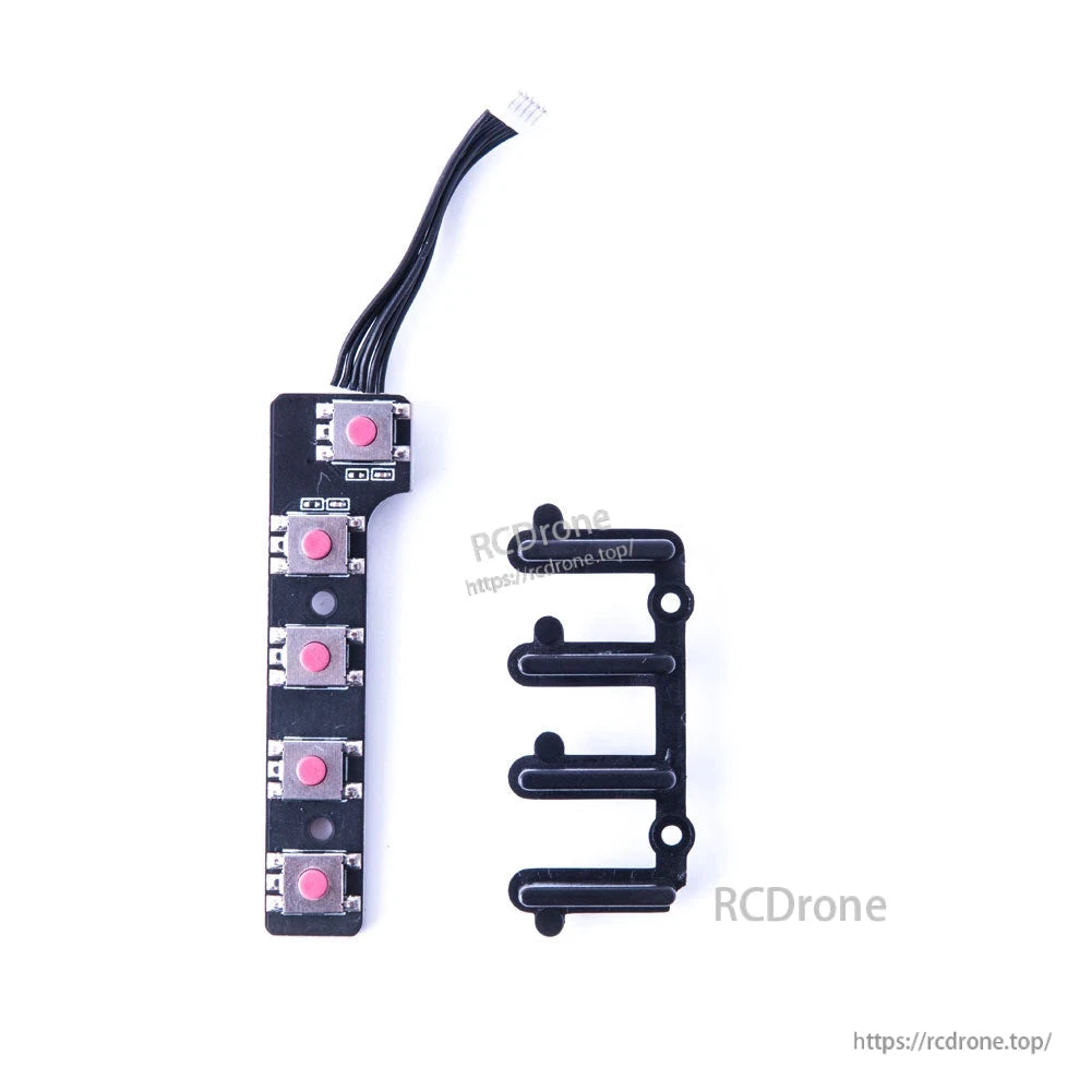 TX16S V2 replacement system button assembly PCB with five tactile buttons, ribbon cable, and plastic bracket