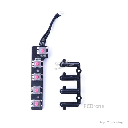 TX16S V2 replacement system button assembly PCB with five tactile buttons, ribbon cable, and plastic bracket
