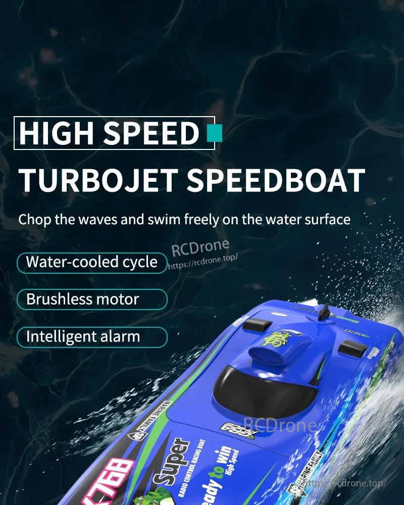 TX768 RC Boat, High speed turbojet RC boat with water-cooled brushless motor and intelligent alarm.