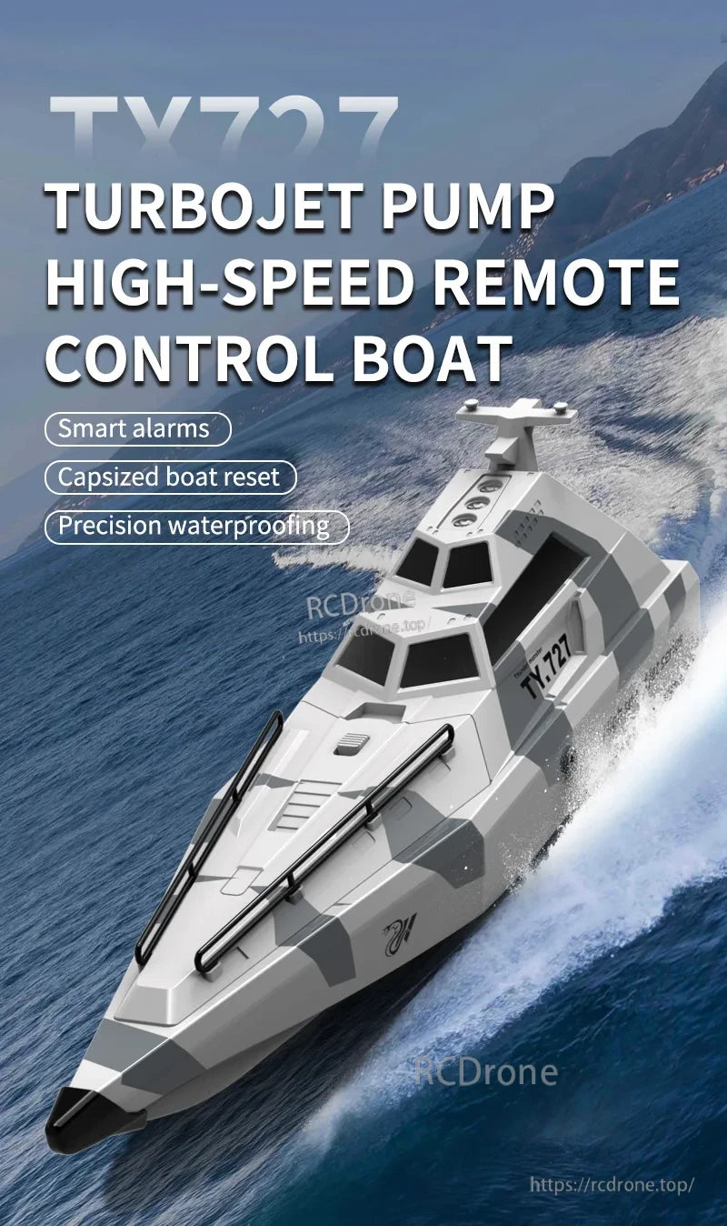 TY727 RC Boat, TX727 Turbojet Pump High-Speed RC Boat with Smart Features