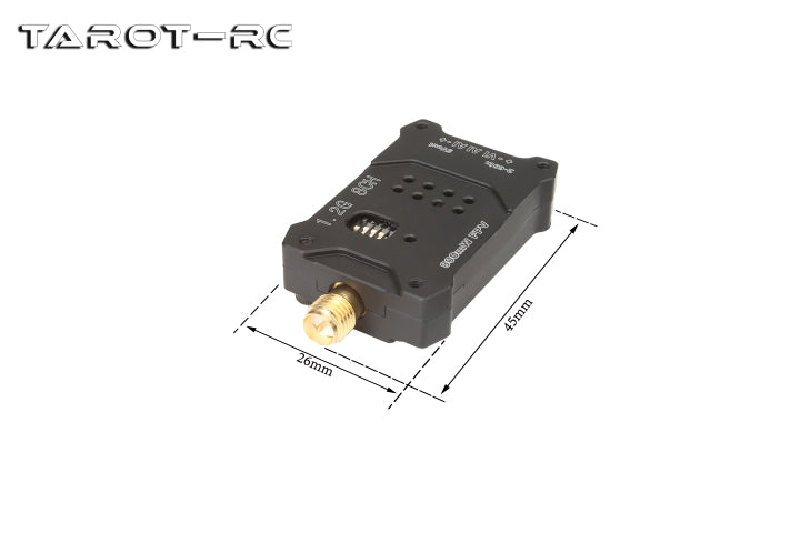 Tarot 1.2G 800mW 8CH VTX, The product has adjustable power levels and robust construction making it suitable for various flight conditions and needs.