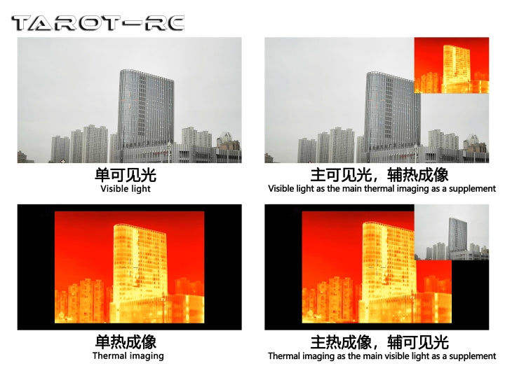Telecamera a doppio sensore Tarot 256S2 - 256 immagini termiche per drone con doppia uscita a luce visibile 1080P
