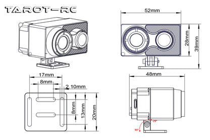 Tarot 640S2A Dual Sensor Camera - 640 Thermal Camera for Drone with 1080P Visible Light