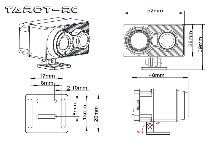 Tarot 640S2D Dual Sensor Camera - 640x512 Thermal Imaging for Drone with 1080P Visible