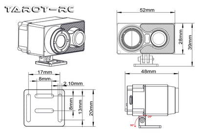 Tarot 640S2D Dual Sensor Camera - 640x512 Thermal Imaging for Drone with 1080P Visible