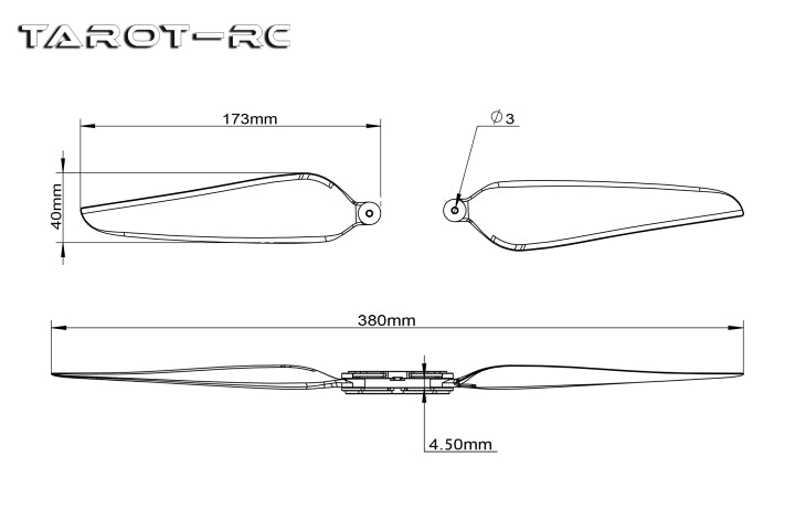 Tarot Martin 1555 15.5 Inch Carbon Fiber Foldable Drone Propellers (CW+CCW)