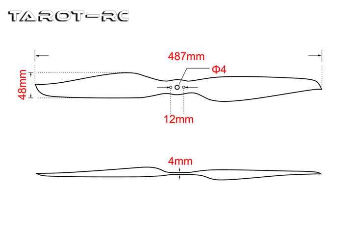 Tarot Martin 1962 19 Inch Carbon Fiber Integrated Propellers (CW+CCW) for Multirotor Drone