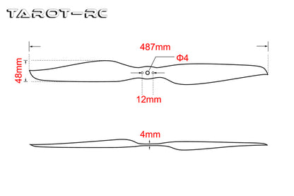 Tarot Martin 1962 19 Inch Carbon Fiber Integrated Propellers (CW+CCW) for Multirotor Drone