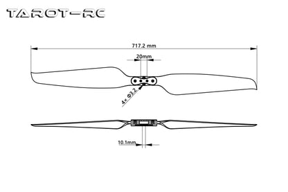 The Tarot Martin 2812 features carbon fiber folding drone propellers with clockwise and counterclockwise rotation, and a clamp holder for easy installation.