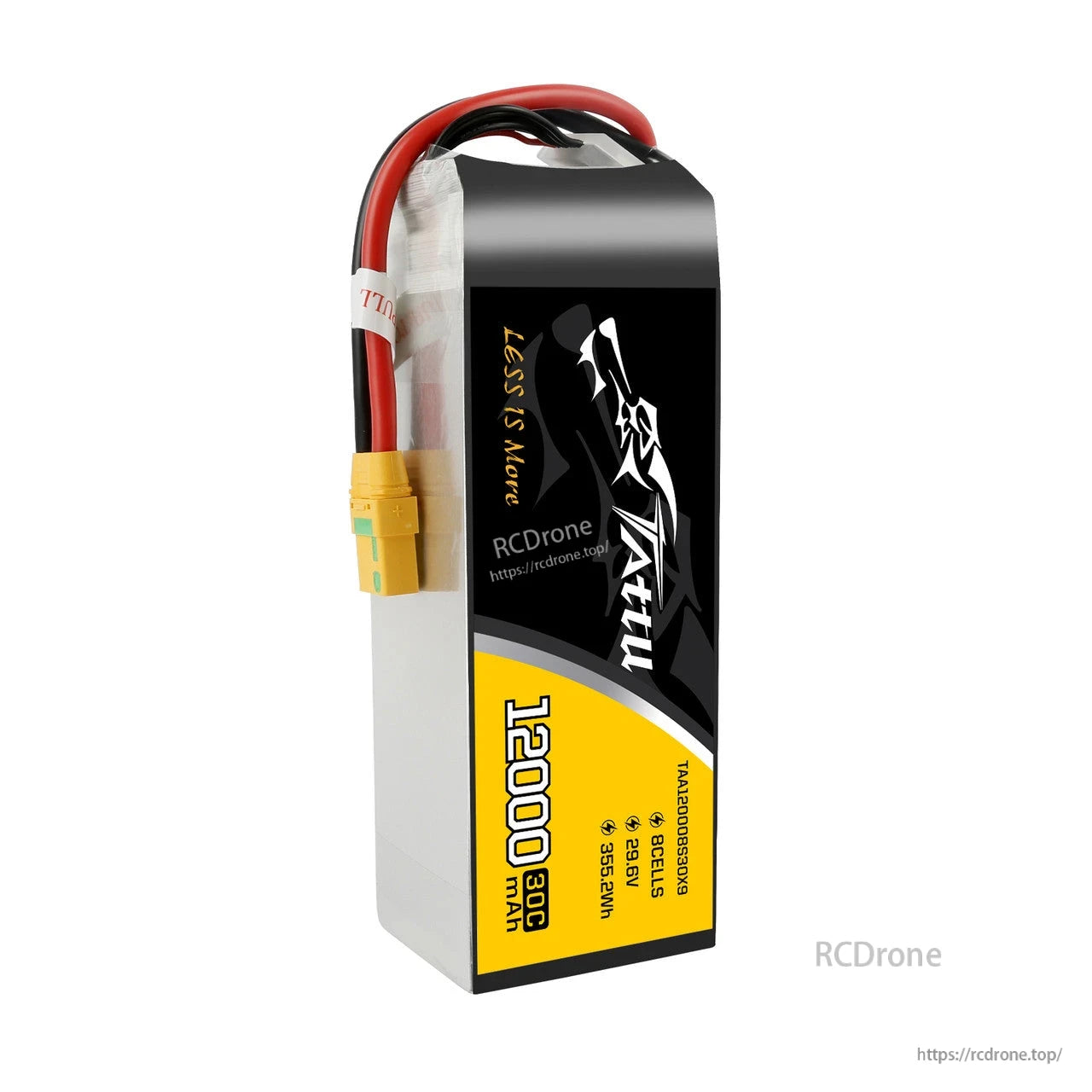 Tattu 8S 29.6V 12000mAh 30C LiPo battery pack with XT90-S plug and balance lead for FPV drones