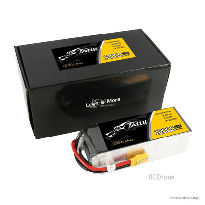 Tattu 8S LiPo battery pack 12000mAh 30C with XT90-S connector, labeled 29.6V 355.2Wh, in box