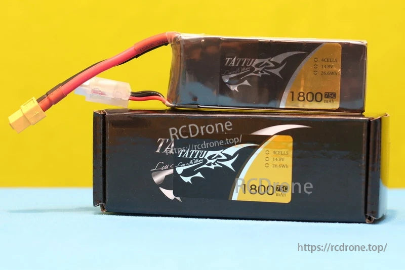 Tattu 1800mAh 75C 4S1P lipo battery pack with XT60 plug