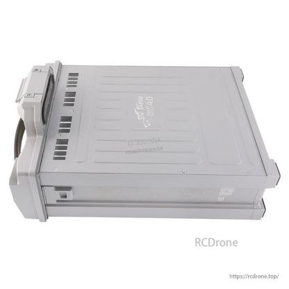 Tattu 4.0 smart LiPo UAV battery pack in a rugged gray metal housing with integrated end connector/handle