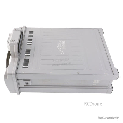 Tattu 4.0 LiPo Smart Battery, Tattu 4.0 smart LiPo battery pack in a gray hard case with integrated end housing and handle