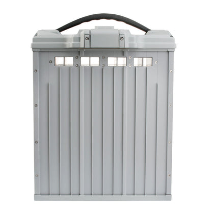 Tattu 4.0 LiPo smart battery pack in gray hard case with integrated carry handle and reinforced panel design