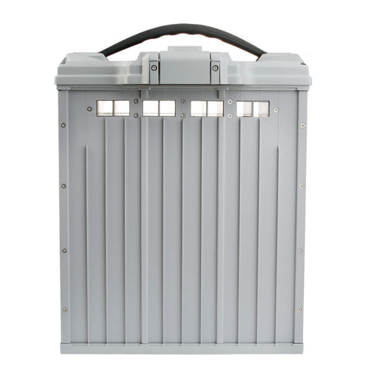 Tattu 4.0 LiPo smart battery pack in gray hard case with integrated carry handle and reinforced panel design