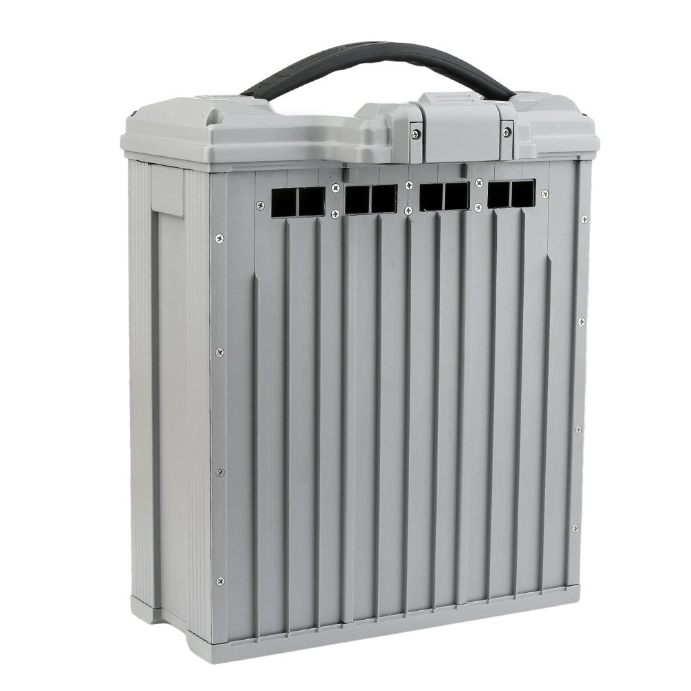 Tattu 4.0 LiPo smart battery in a gray hard case with top carry handle and vented side panels