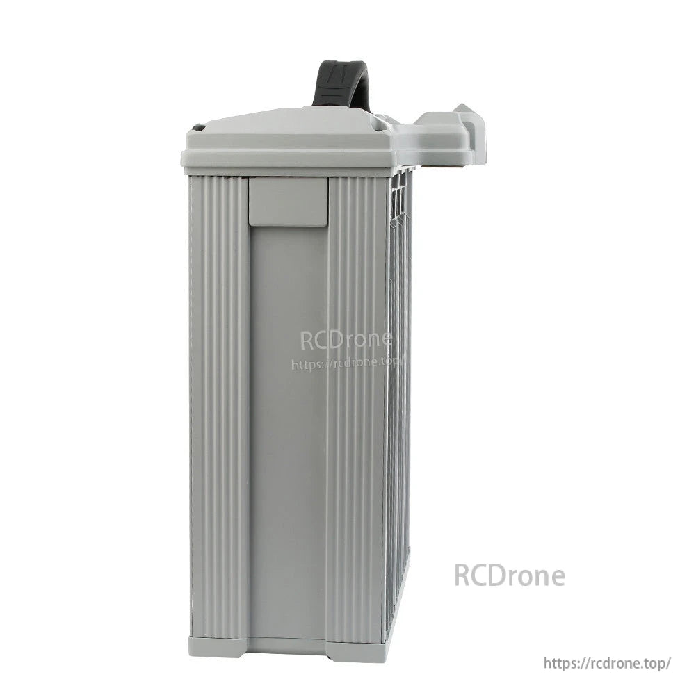 Tattu 4.0 LiPo Smart Battery, Tattu 4.0 smart LiPo battery pack with gray hard case, ribbed sides, and carry handle on top