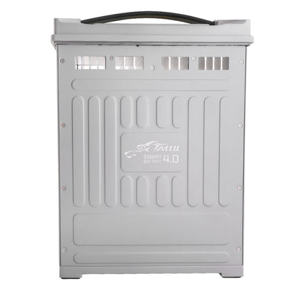 Tattu 4.0 smart LiPo battery pack in a gray protective case with carry handle and vented top panels