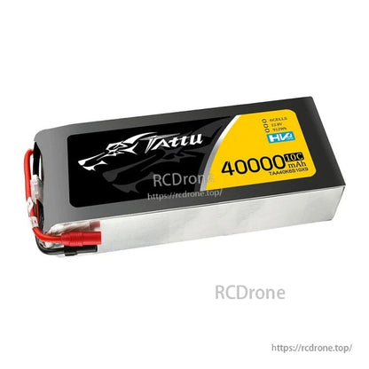Tattu 40000mAh 6S 22.8V 10C HV LiPo UAV battery pack with 912Wh label and red power leads