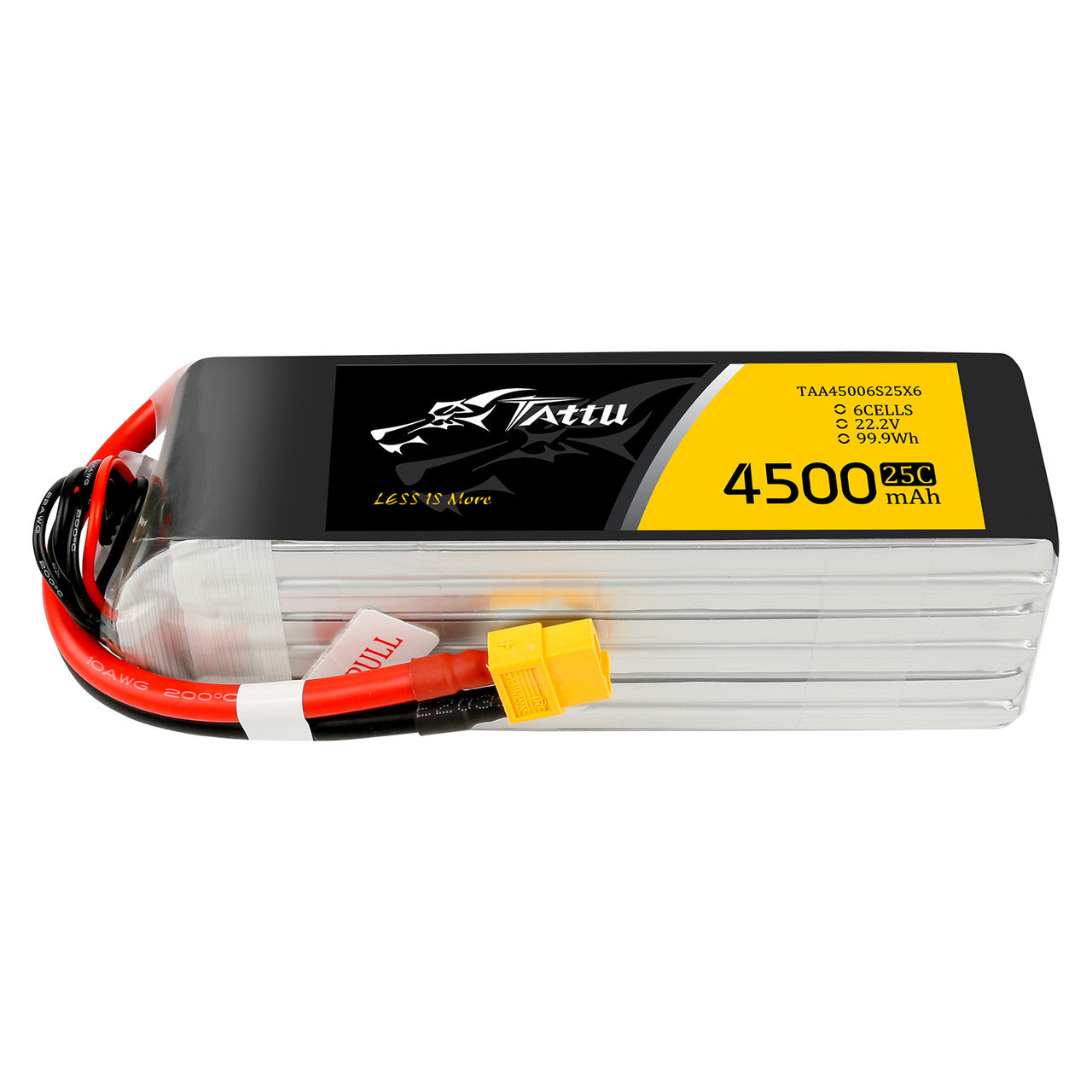 Tattu 4500mAh 6S 22.2V 25C 리포 배터리 팩(XT60 플러그, JST-XHR 밸런스, M501B) – RCDrone