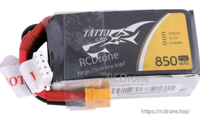 Tattu 850mAh 3S 75C LiPo battery pack