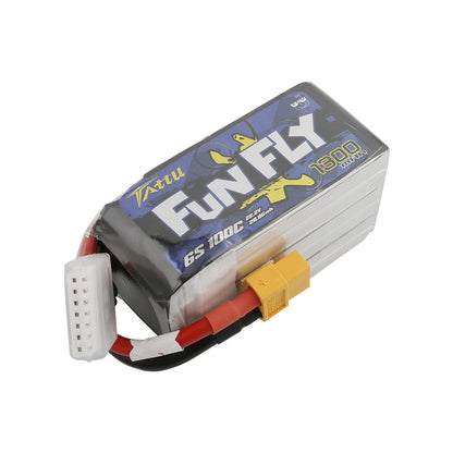 Tattu FunFly 1300mAh 6S 22.2V 100C LiPo battery pack with XT60 connector and 6S balance lead