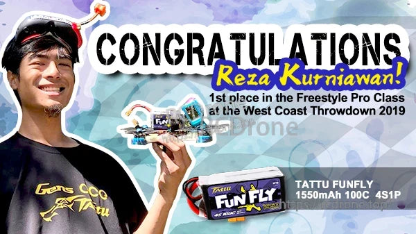 Tattu FunFly 1550mAh 4S 100C LiPo battery pack