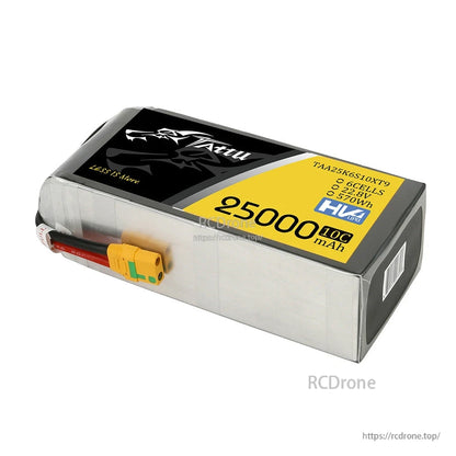Tattu G-Tech HV LiPo battery pack 6S 22.8V 25000mAh 10C with XT90-S connector lead
