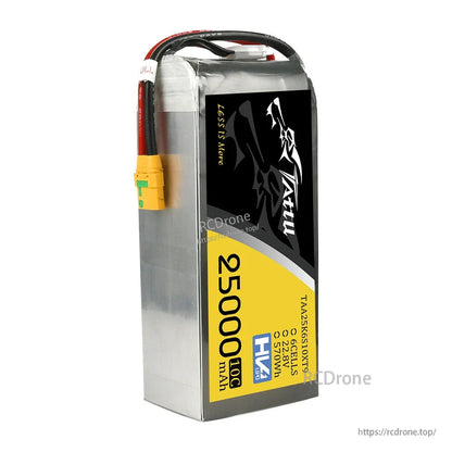 Tattu G-Tech 6S 25000mAh 22.8V 10C HV LiPo battery pack with XT90-S plug in a silver case