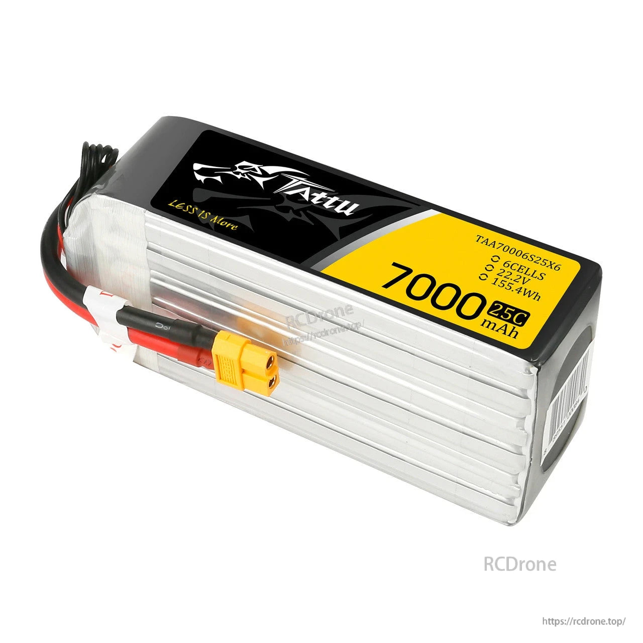 Tattu G-Tech 6S 7000mAh 25C 22.2V LiPo Battery, Tattu 6S 7000mAh 25C 22.2V LiPo battery pack with XT90-style connector and balance lead