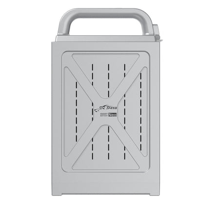 Tattu NEO 29000mAh 12S Smart UAV Battery, Tattu NEO smart UAV battery in a silver hard case with built-in carry handle and protective front panel