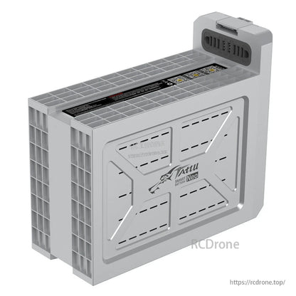 Tattu Smart Battery NEO drone battery pack with rugged gray casing and integrated side connector module