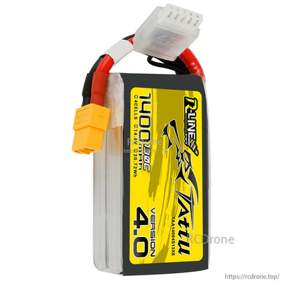 Tattu R-Line Version 4.0 1400mAh 4S 14.8V 130C LiPo battery pack with XT60 plug and JST-XH balance lead