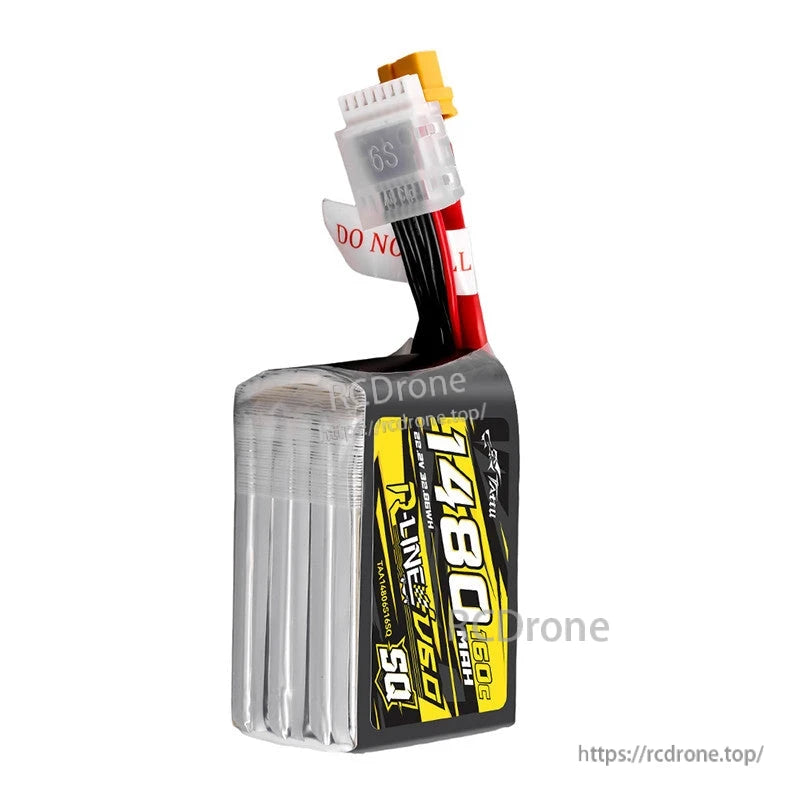 Tattu R-Line V6 6S 1480mAh LiPo battery pack with XT60 main plug and 6S JST balance connector