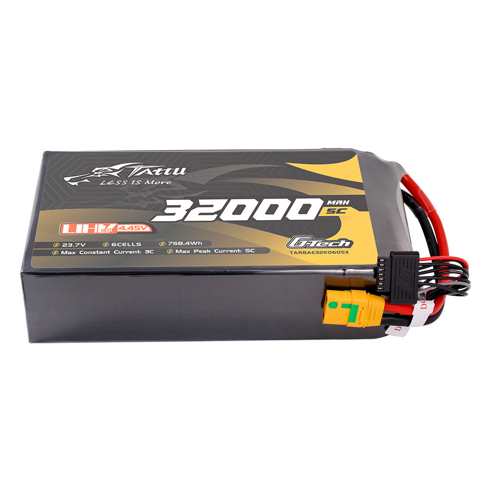 Tattu 32000mAh 6S LiHV G-Tech LiPo battery pack (23.7V) with XT90S connector and balance lead