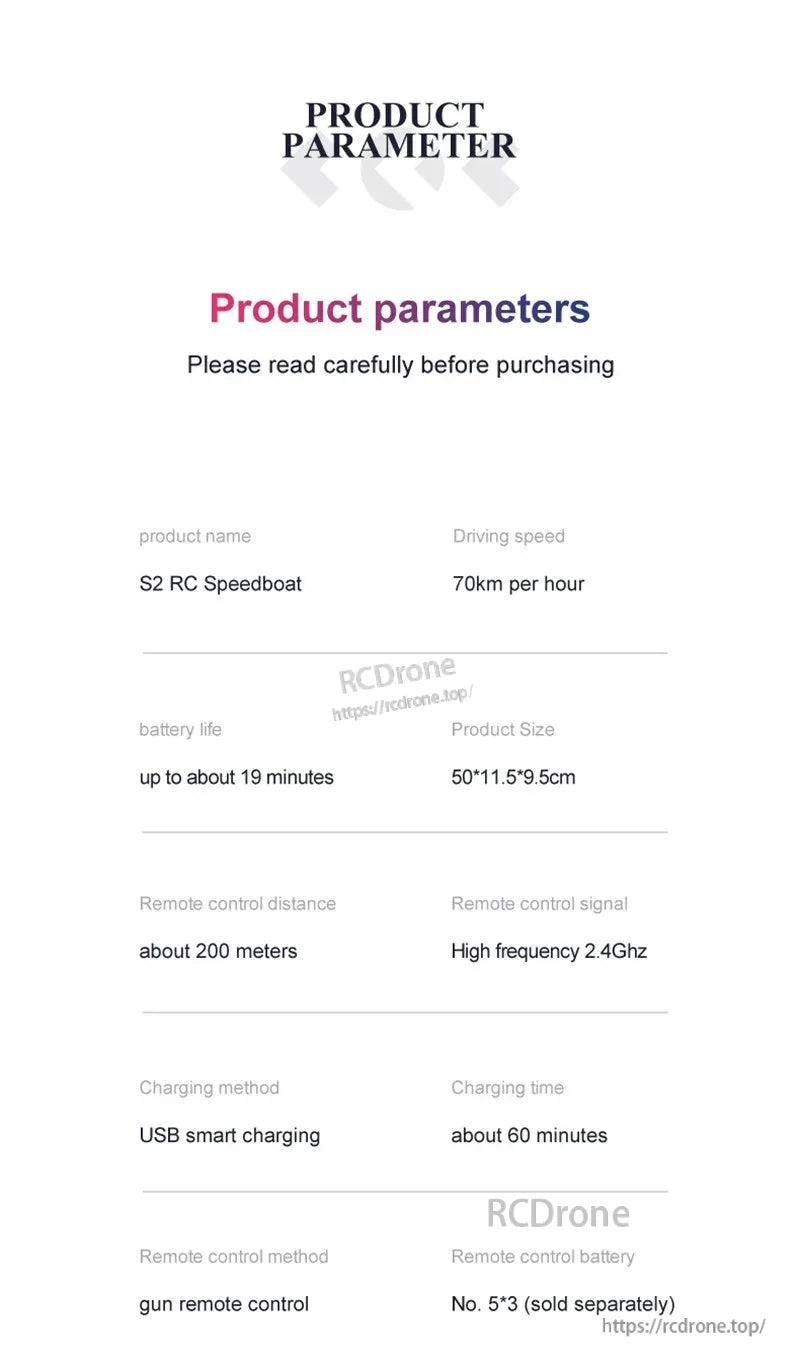 Tccicadas 50CM RC Boat, Tccicadas RC boat features high speed, long range, and smart alarm with capsize reset and dual waterproofing for safe sailing.