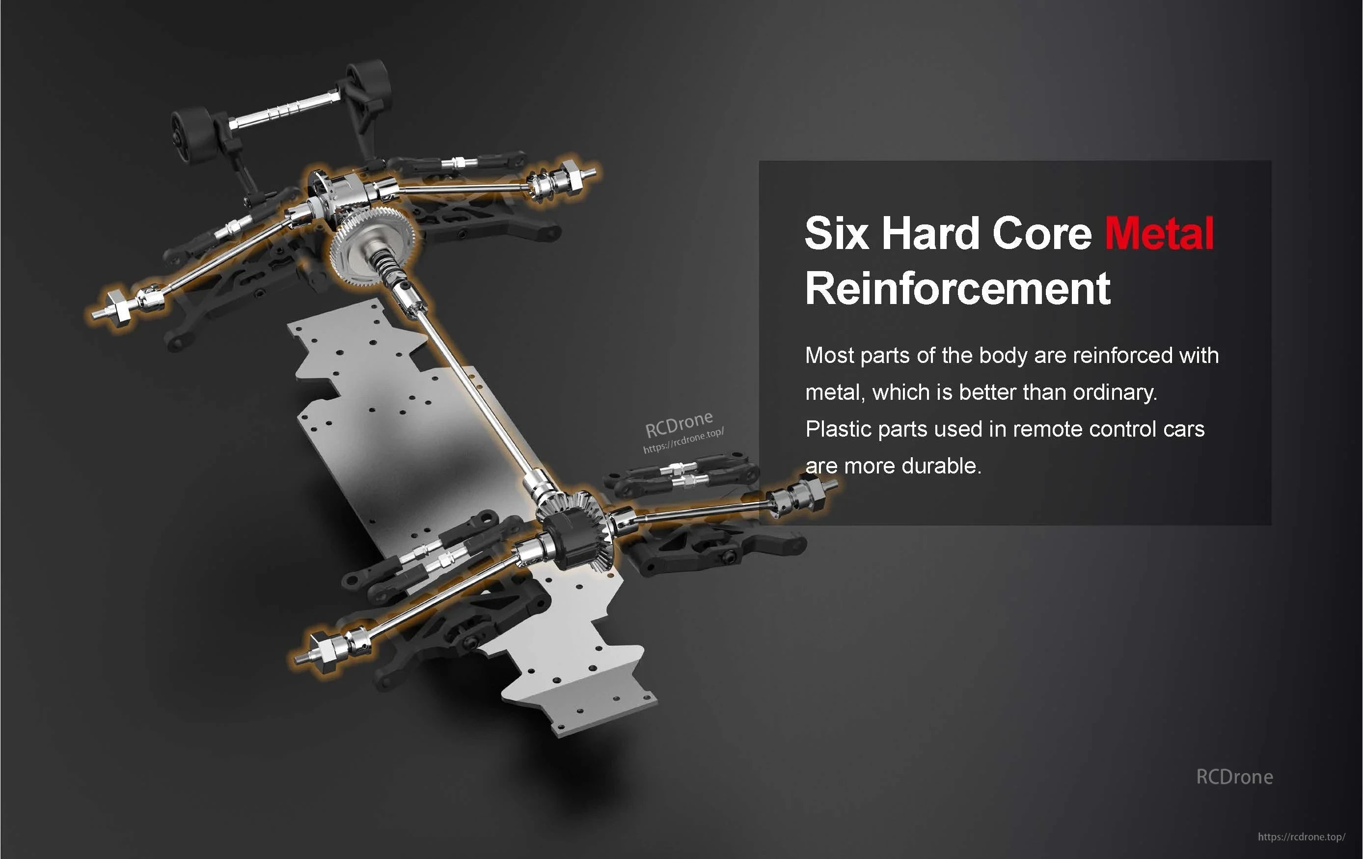 Teeggi PT14R/MT14R 1/14 4WD Rc Car, Six Hard Core Metal Reinforcement for Enhanced Durability