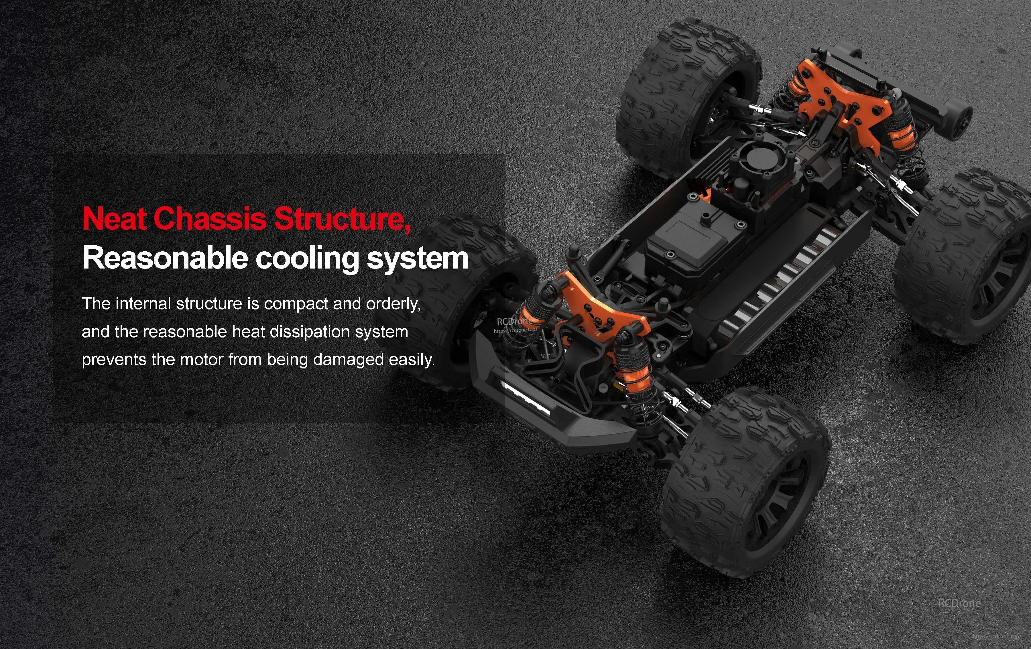 Teeggi PT14R/MT14R 1/14 4WD Rc Car, Neat chassis, efficient cooling, compact design, motor protection