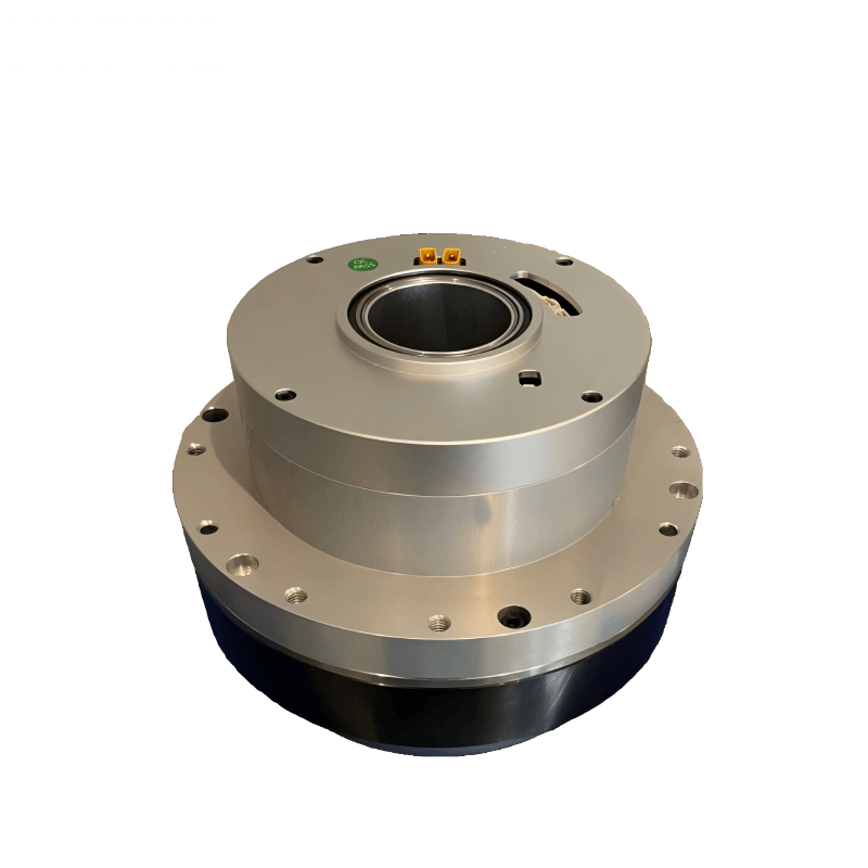 Ti5 ROBOT CRA-RI110-170-PRO joint module motor, isometric view with mounting flange and top port