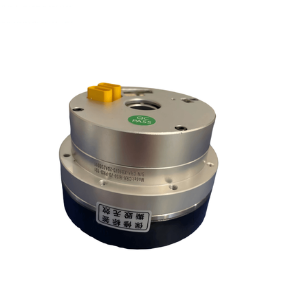 Ti5 ROBOT CRA-RI50-70-PRO motor joint module, angled view with yellow power connectors and center bore