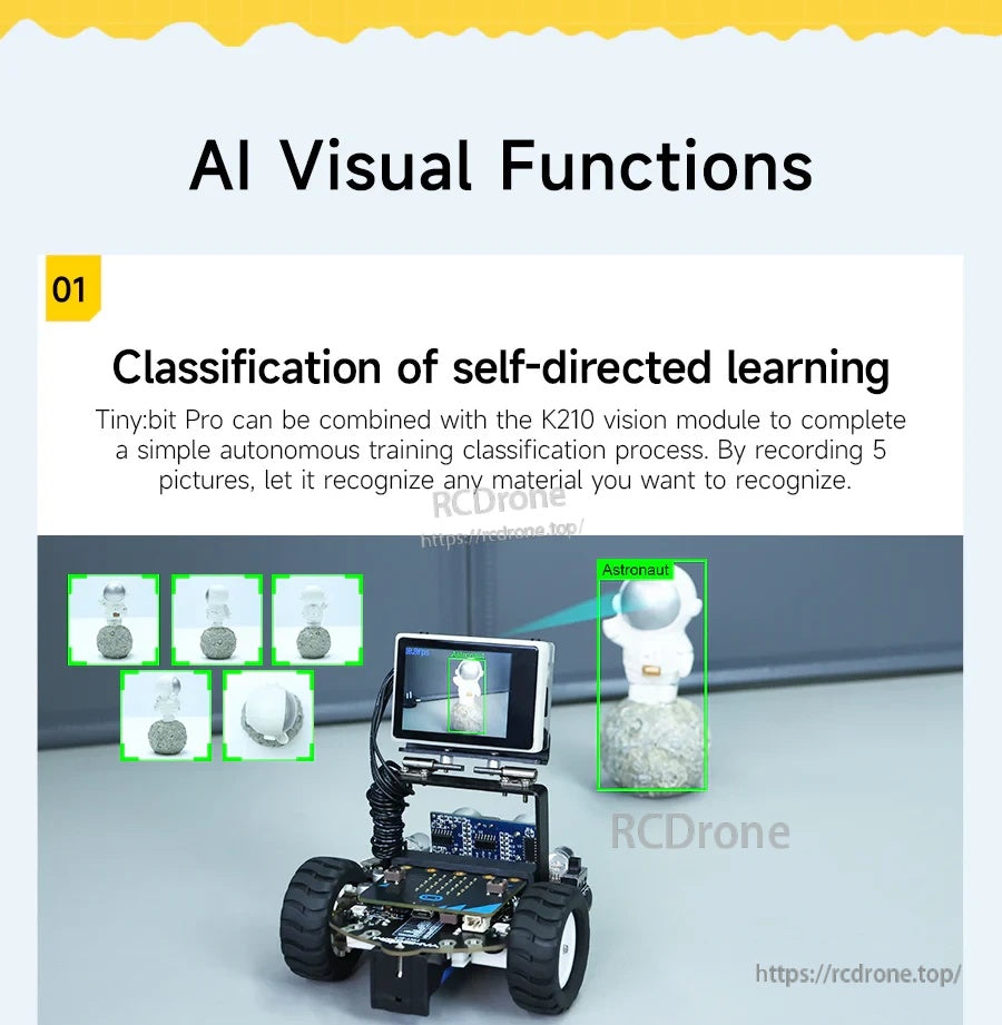 Autonomous learning classification demo using the K210 camera to recognize trained objects
