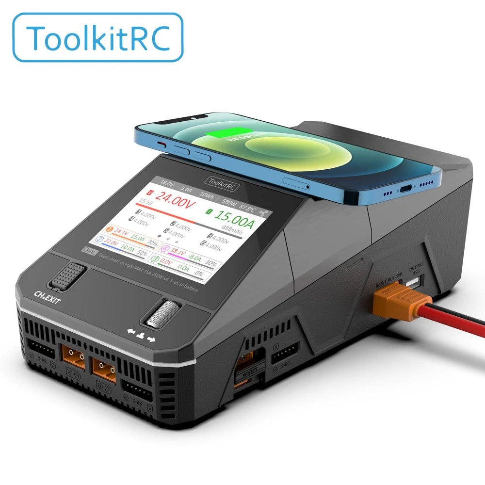 ToolkitRC Q6AC 1-6S Lipo Battery Charger for FPV Drone