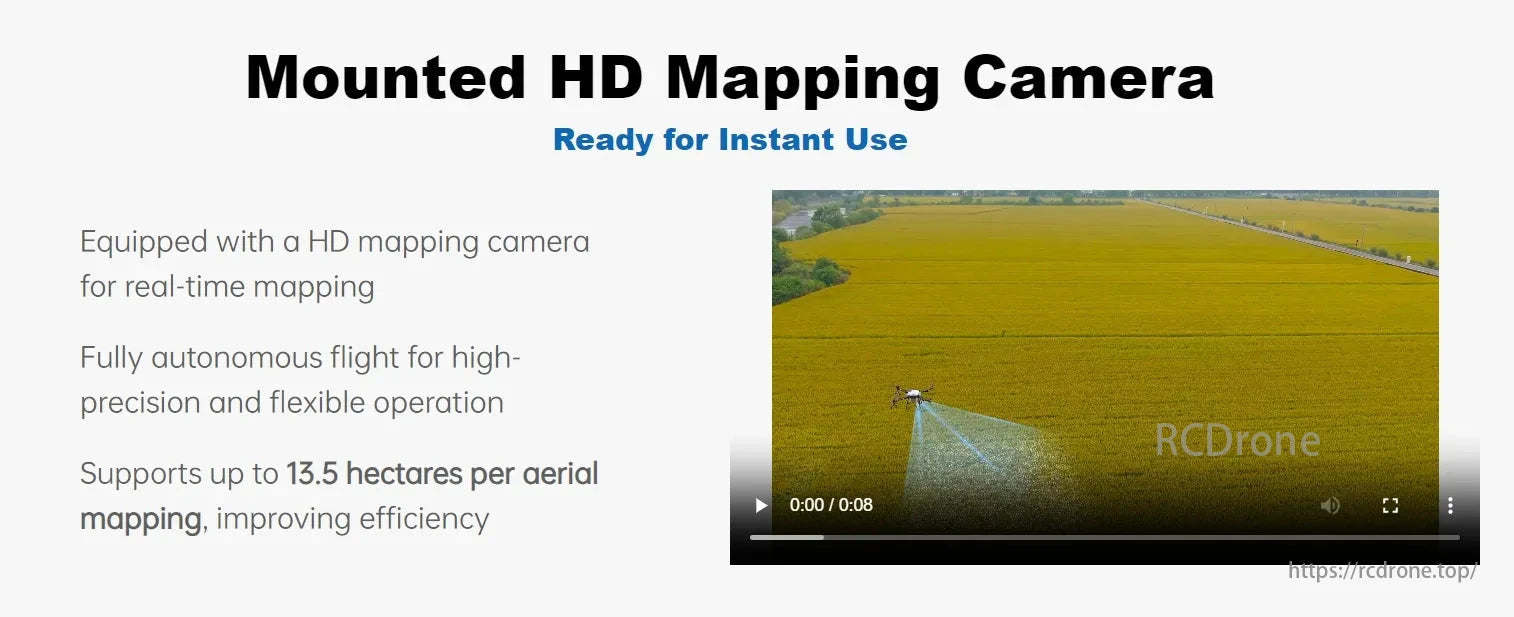TopXGun FP700 Agriculture Drone, HD mapping camera, ready for instant use, autonomous flight, real-time mapping, covers up to 13.5 hectares per aerial mapping mission.