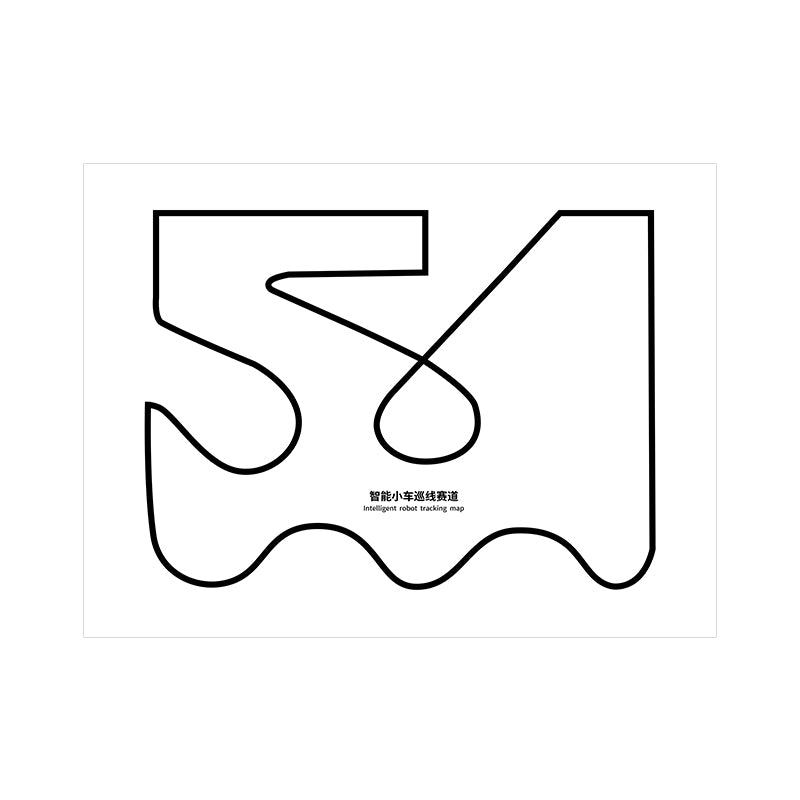 Yahboom large robot tracking map layout with complex black line course on white canvas