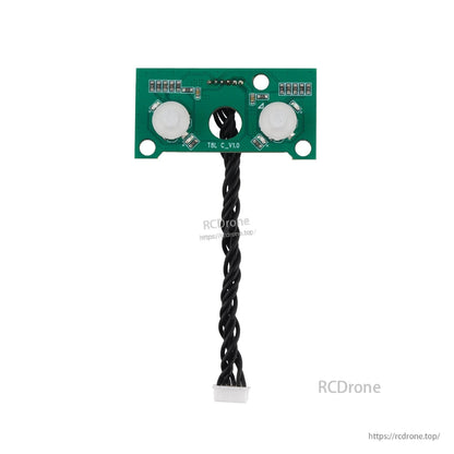 Trim Button PCB assembly with dual white buttons, twisted wire lead, and small connector plug